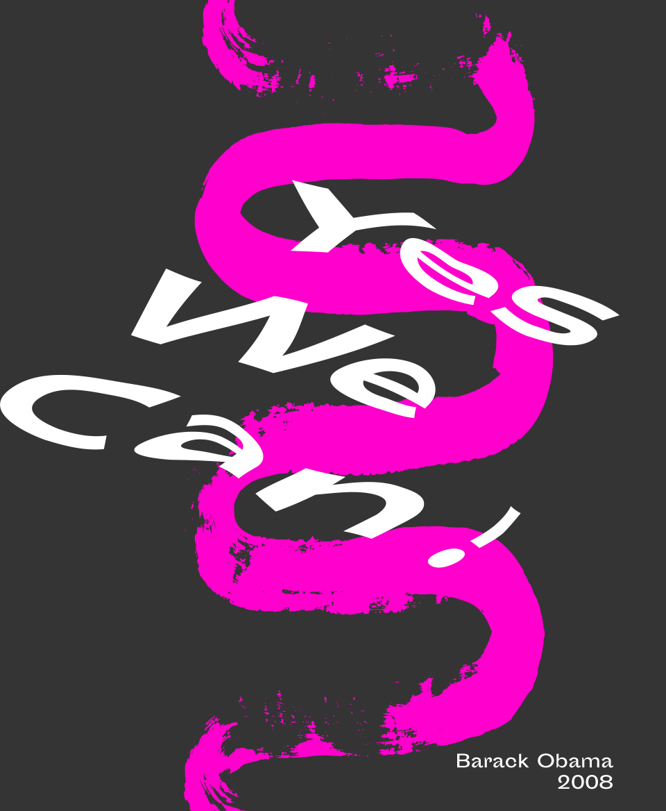 T-shirt Slogan Politique noir : Yes We Can! (Oui, on le peut!) 