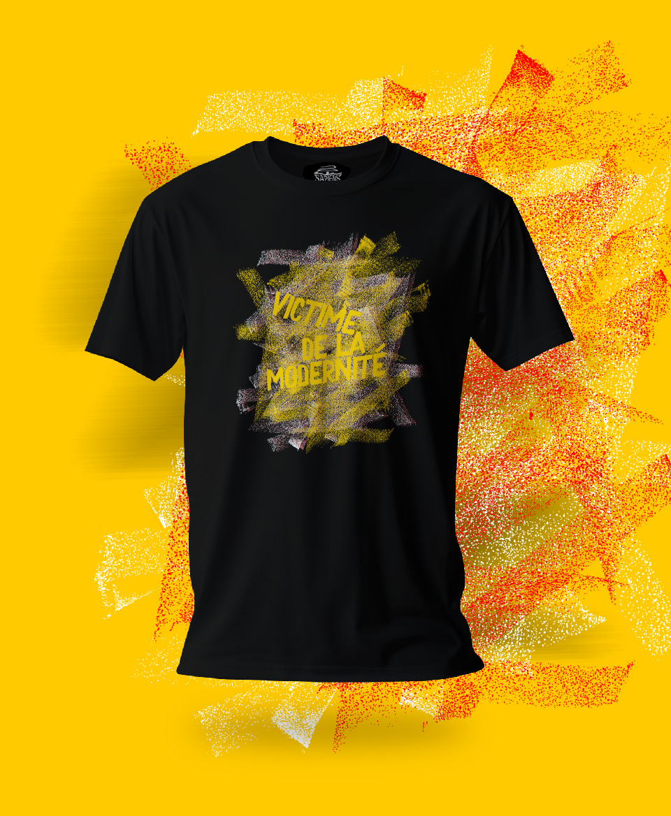 T-shirt Social noir : Victime de la Modernité