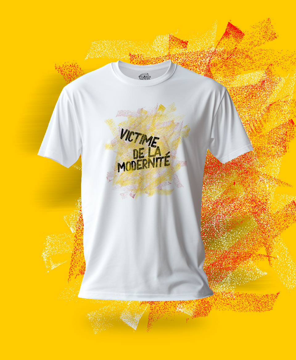 T-shirt Social blanc : Victime de la Modernité
