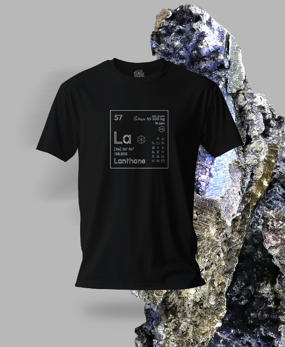 T-shirt noir Terres rares 57 - La - Lanthane