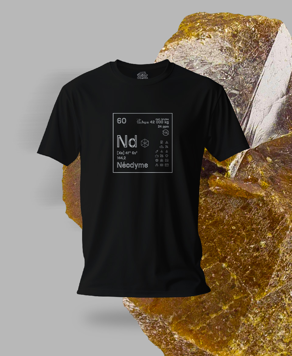T-shirt noir Terres rares 60 - Nd - Néodyme