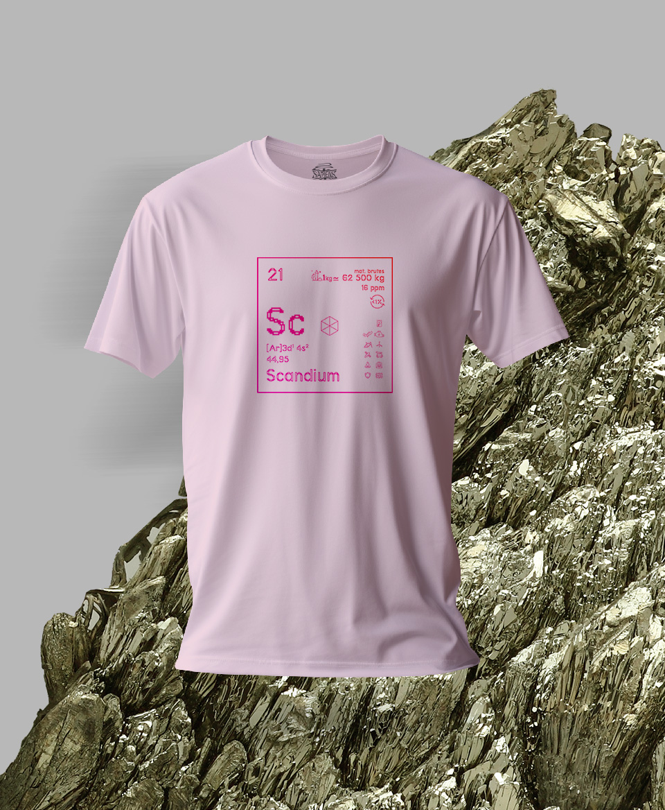 T-shirt rose Terres rares 21 Sc - Scandium