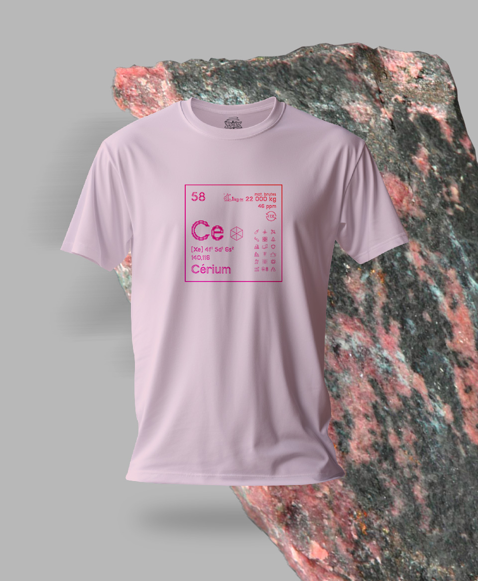 T-shirt rose Terres rares 58 - Ce - Cérium