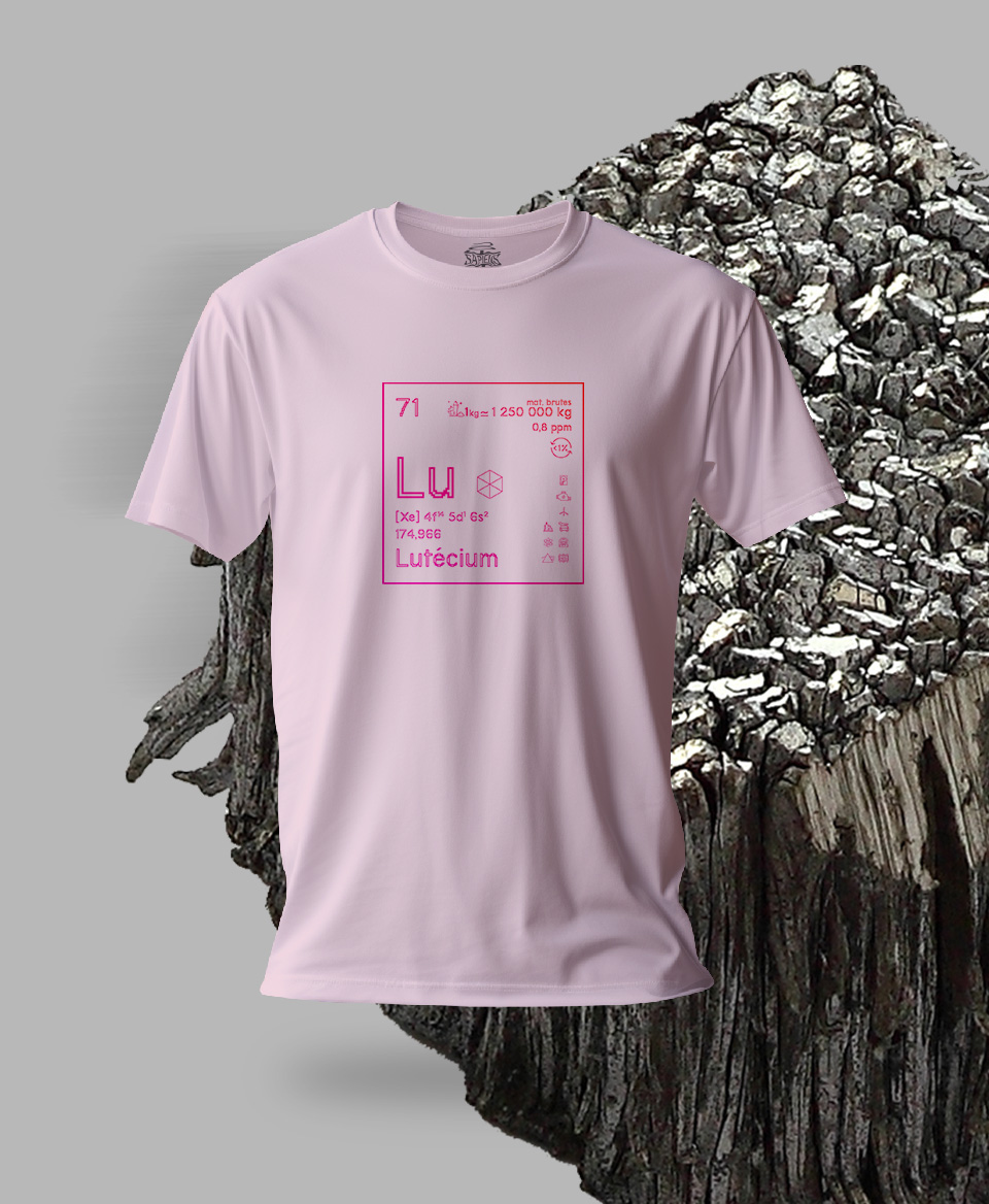 T-shirt rose Terres rares 71 - Lu - Lutécium