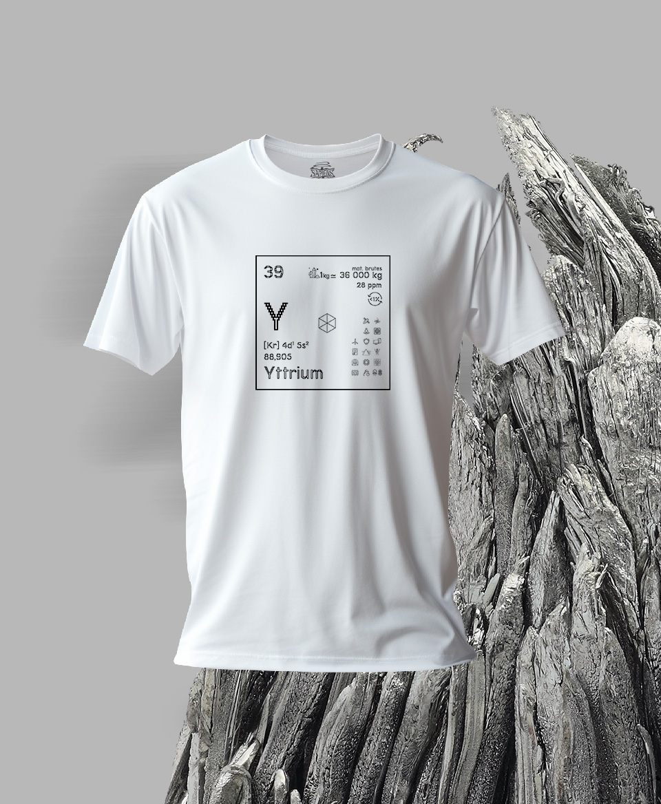T-shirt blanc Terres rares 39 - Y - Yttrium