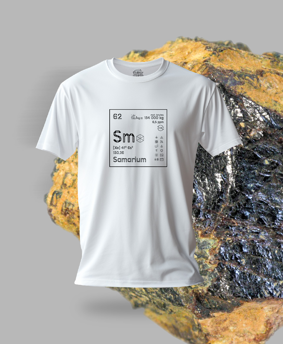 T-shirt blanc Terres rares 62 - Sm - Samarium