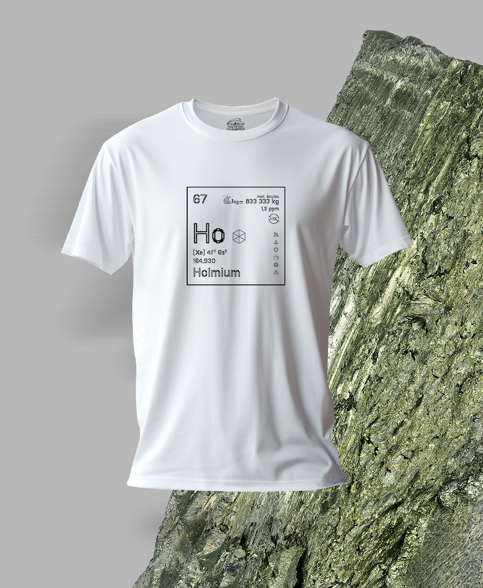 T-shirt blanc Terres rares 67 - Ho - Holmium