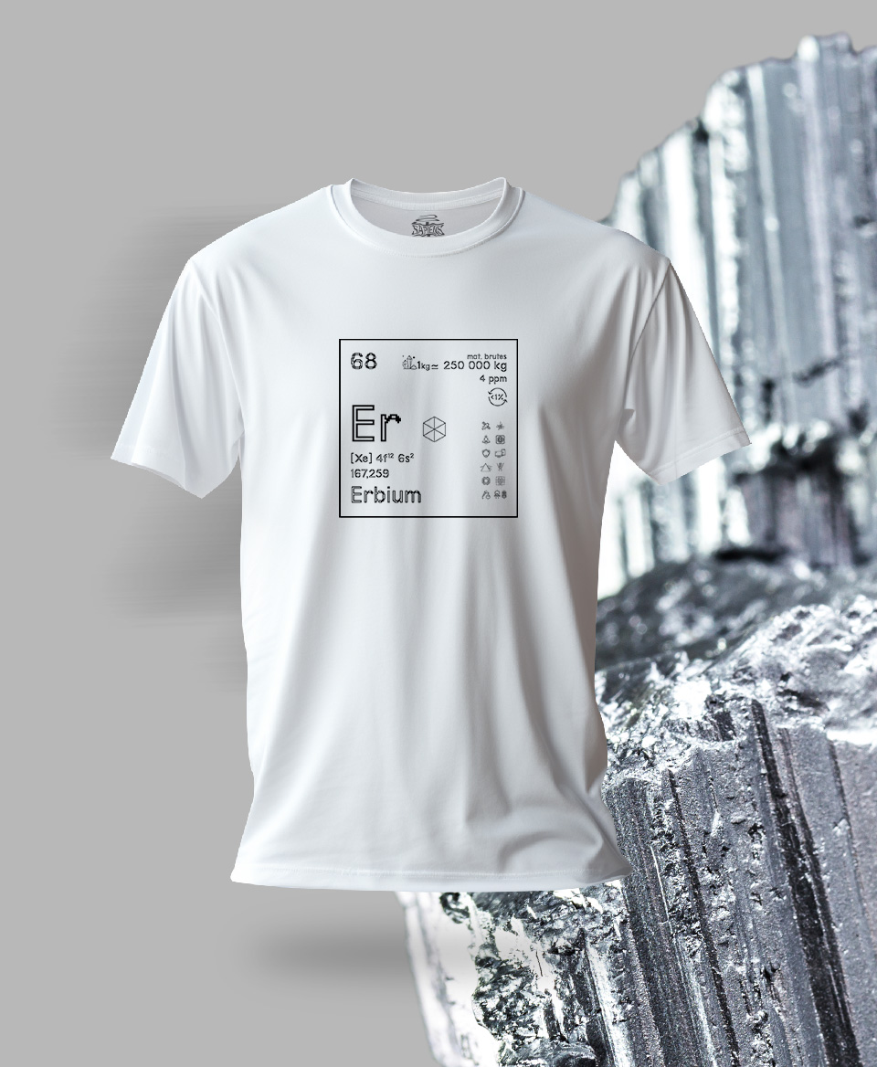 T-shirt blanc Terres rares 68 - Er - Erbium