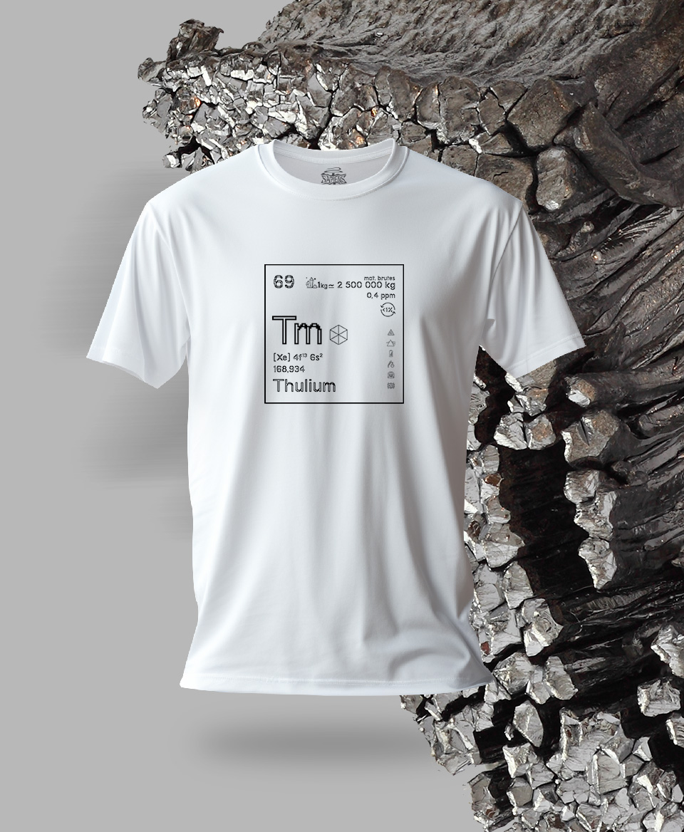 T-shirt blanc Terres rares 69 - Tm - Thulium