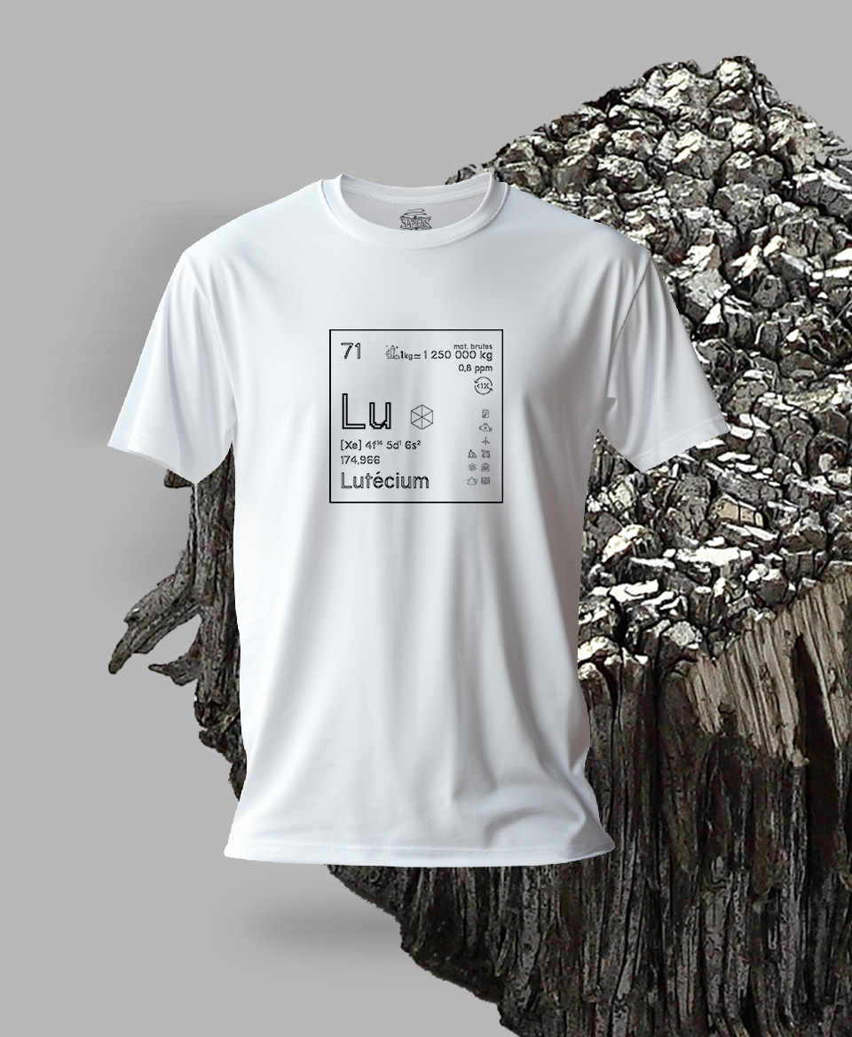 T-shirt blanc Terres rares 71 - Lu - Lutécium