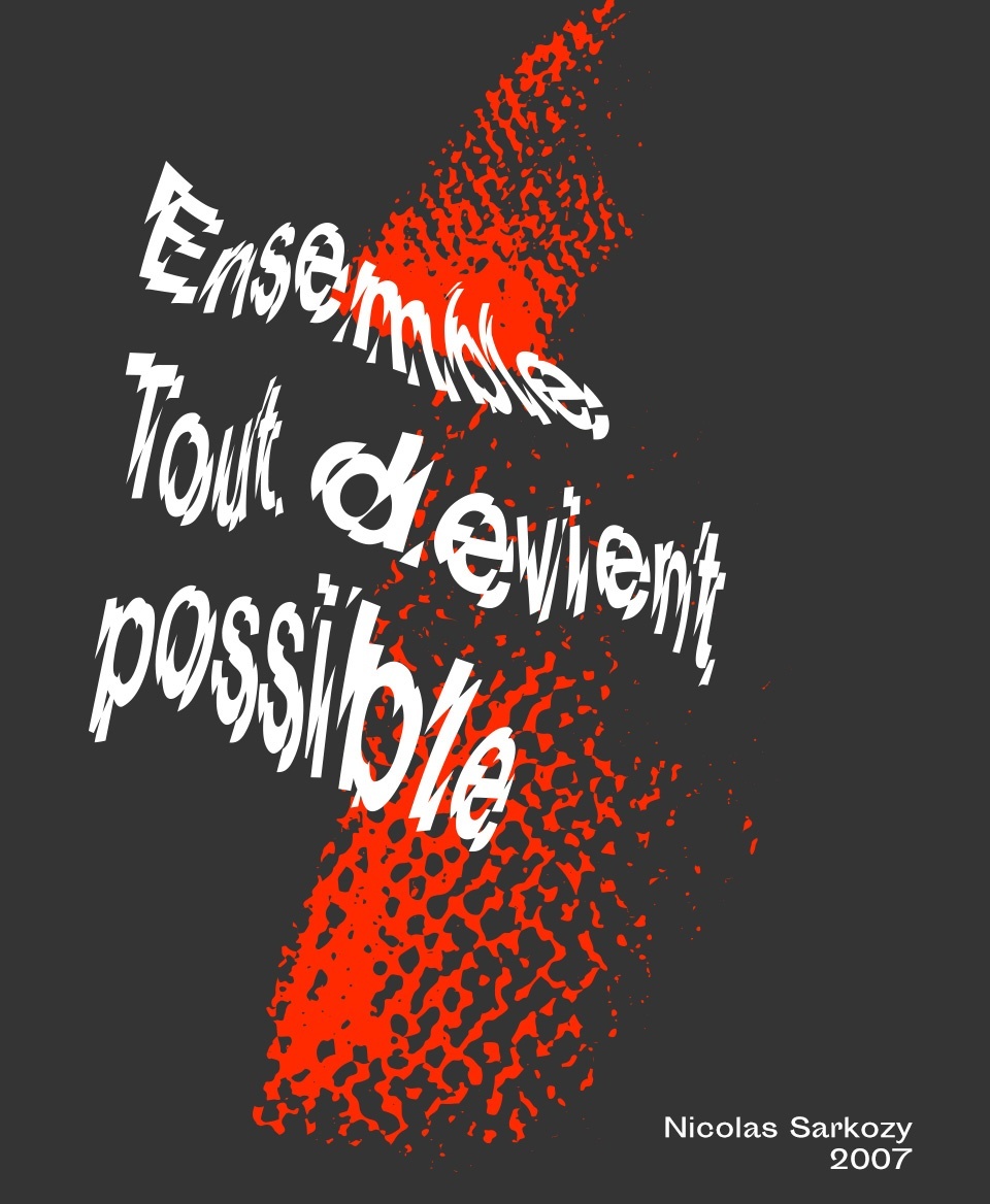 T-shirt Slogan Politique noir : Ensemble tout devient possible 