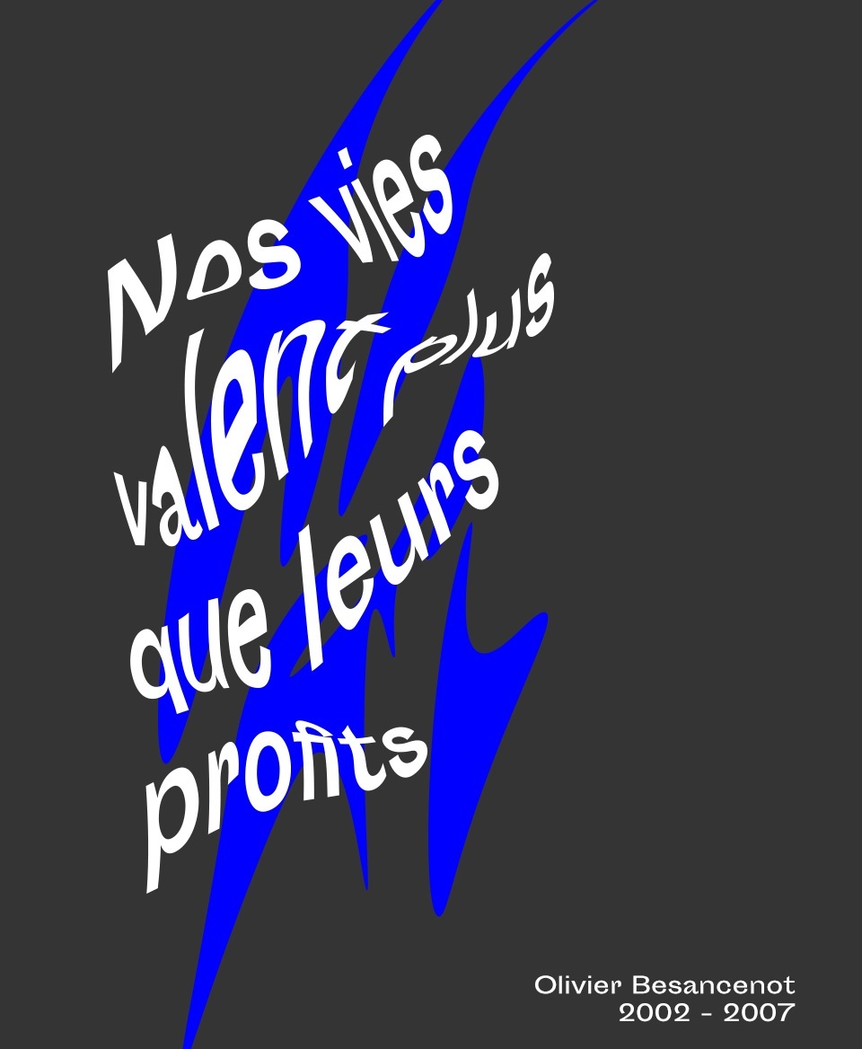 T-shirt Slogan Politique noir : Nos vies valent plus que leurs profits 