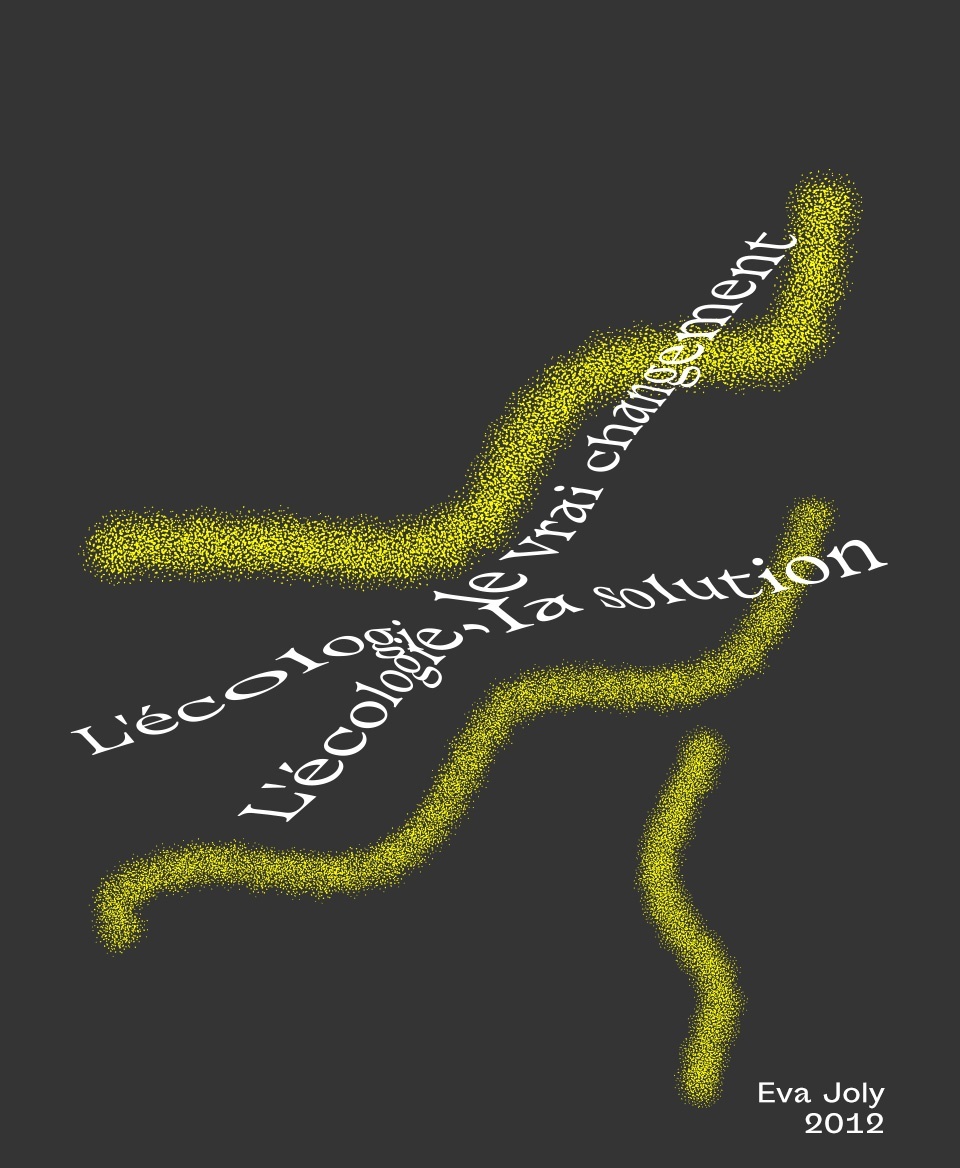 T-shirt Slogan Politique noir : L'écologie, la solution. L'écologie, le vrai changement