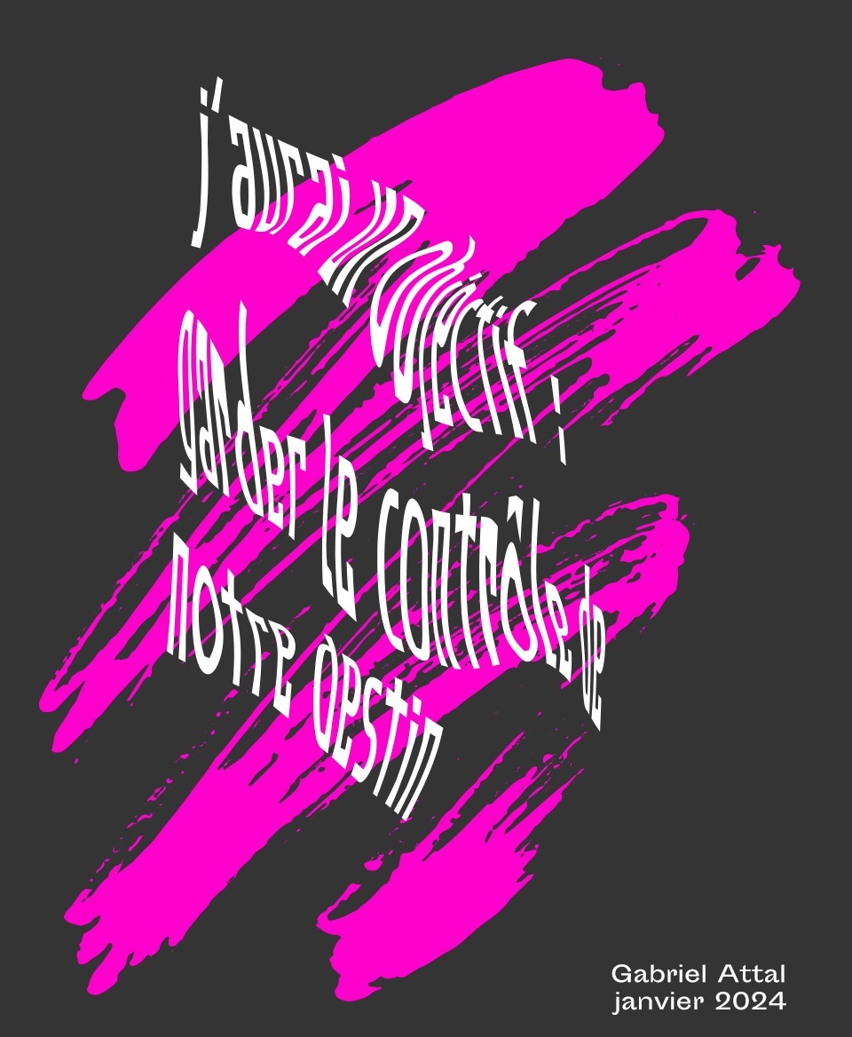 T-shirt Slogan Politique noir : j’aurai un objectif : garder le contrôle de notre destin