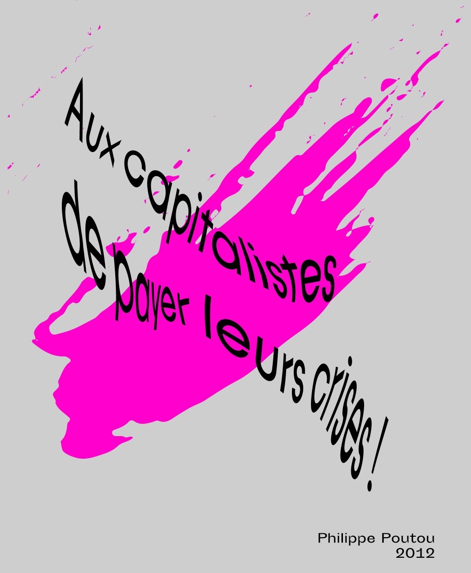 T-shirt Slogan Politique blanc : Aux capitalistes de payer leurs crises !