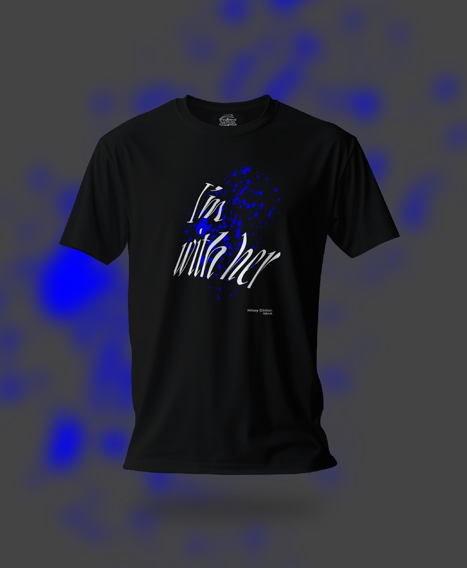 T-shirt Slogan Politique noir : I'm with her 