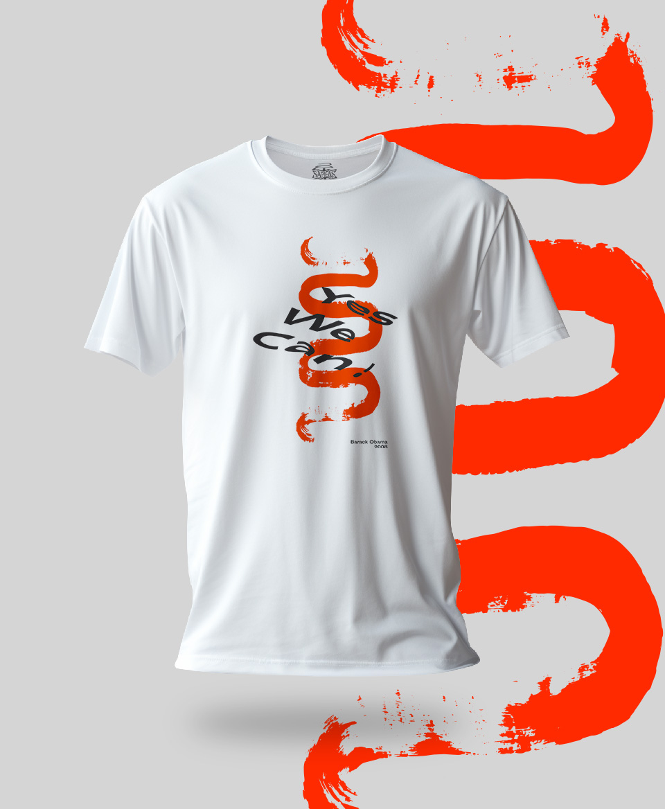 T-shirt Slogan Politique blanc : Yes We Can! (Oui, on le peut!)