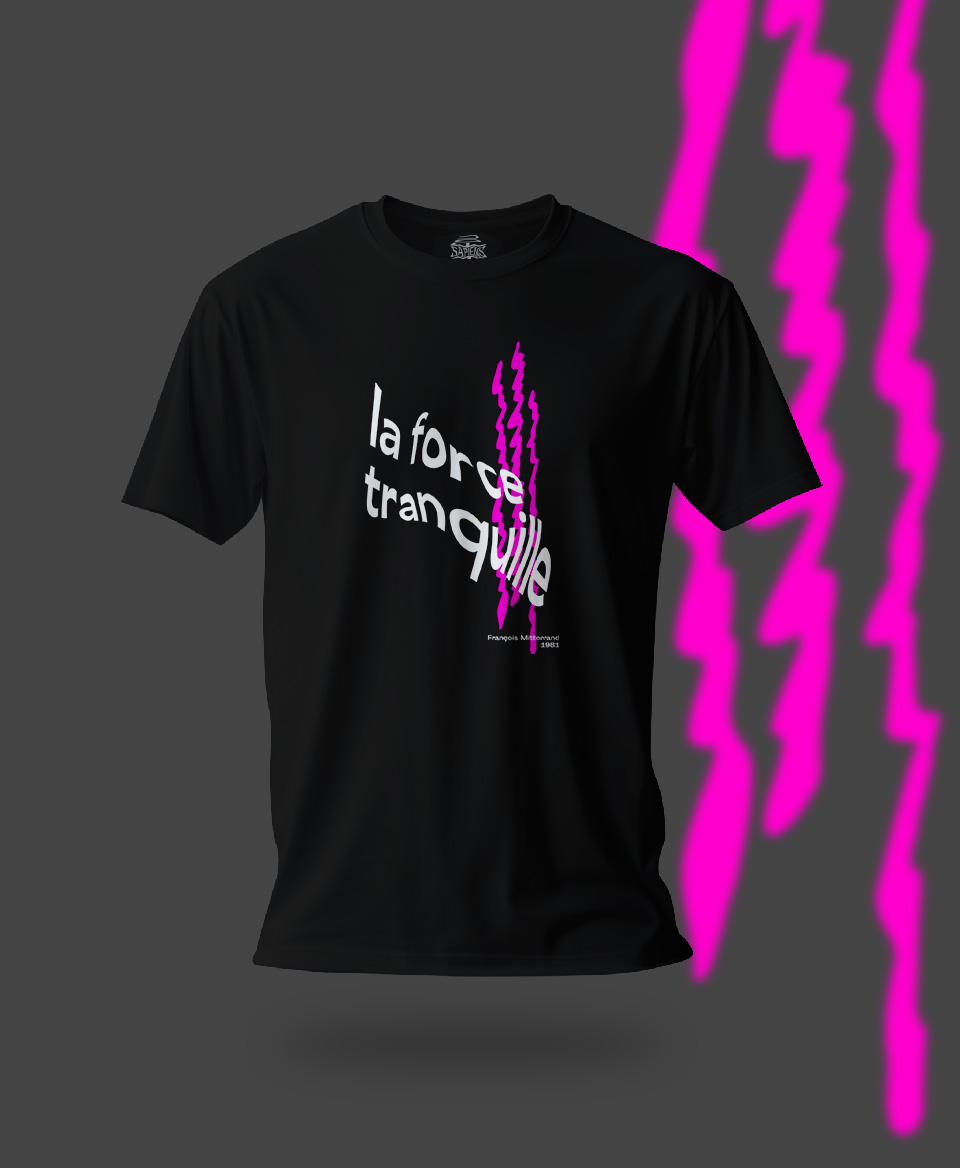 T-shirt Slogan Politique noir : La force tranquille