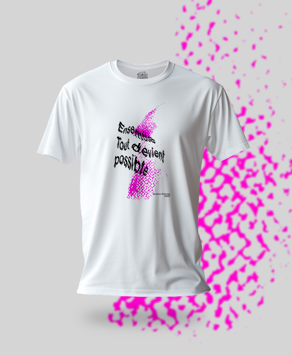 T-shirt Slogan Politique blanc : Ensemble tout devient possible