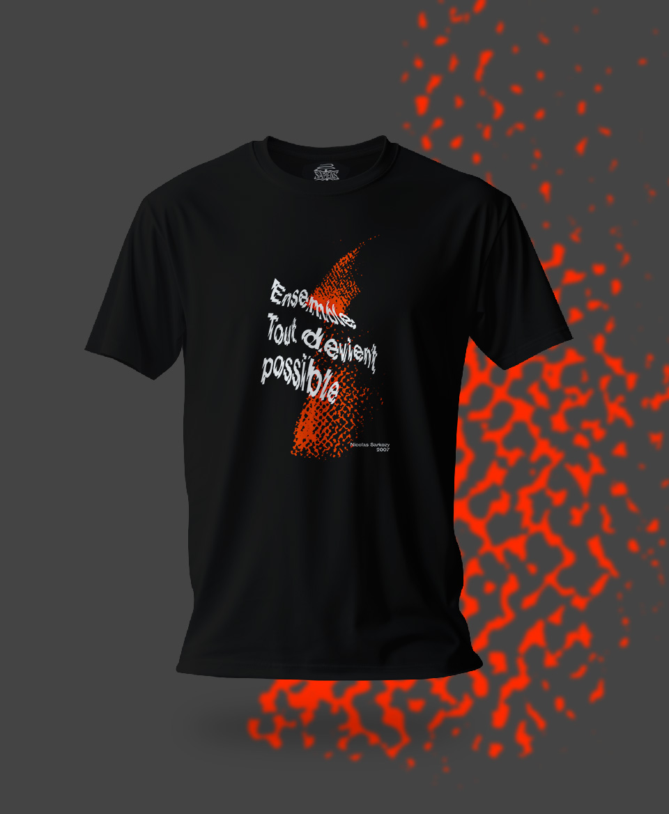 T-shirt Slogan Politique noir : Ensemble tout devient possible 