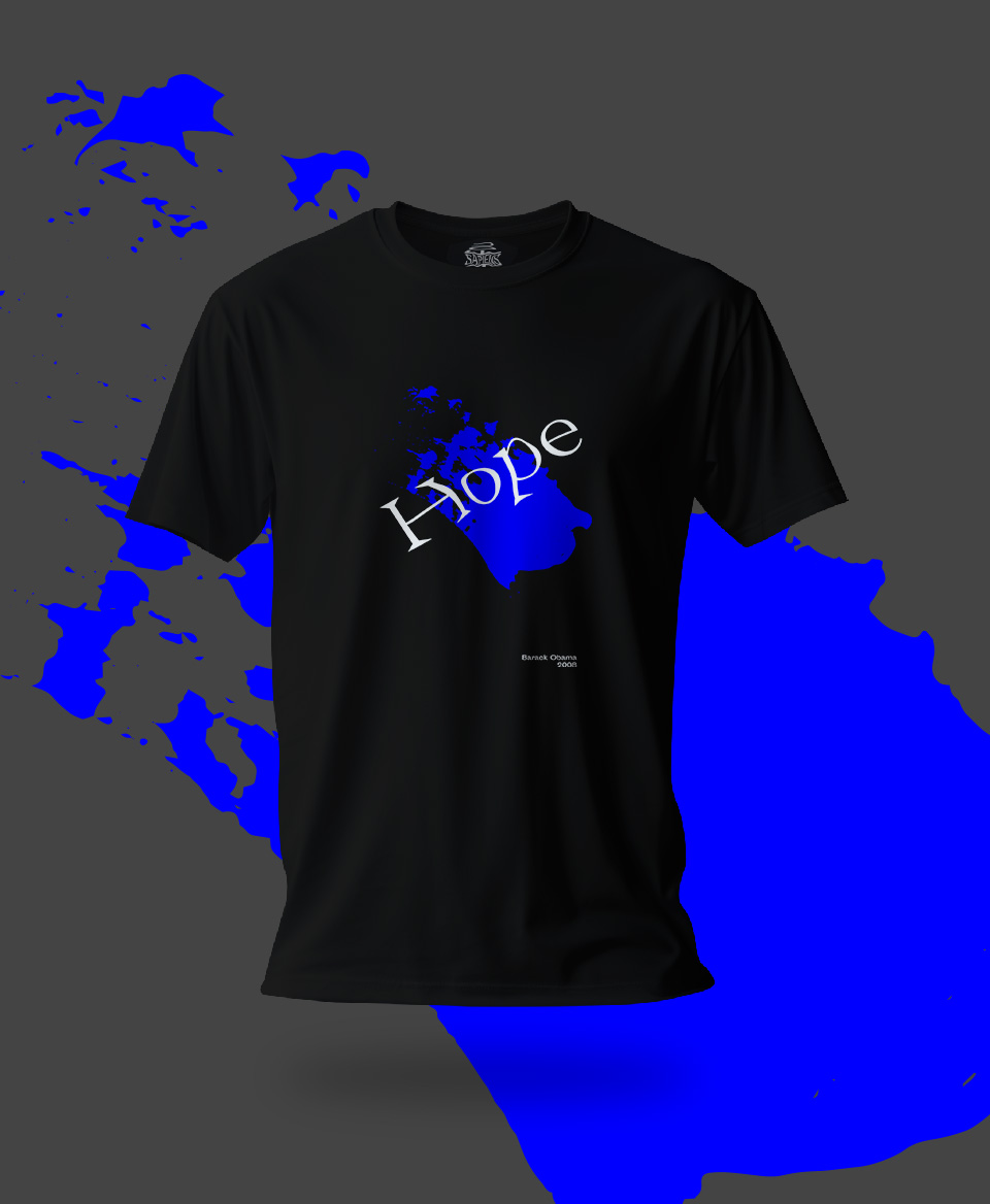T-shirt Slogan Politique noir : Hope (L'espoir) 