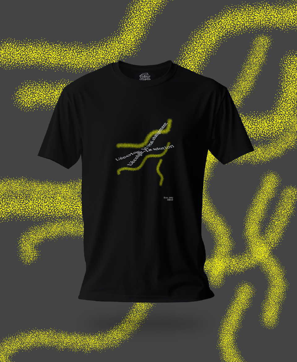 T-shirt Slogan Politique noir : L'écologie, la solution. L'écologie, le vrai changement