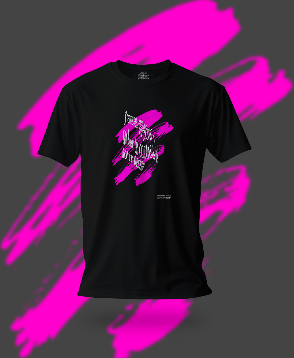 T-shirt Slogan Politique noir : j’aurai un objectif : garder le contrôle de notre destin