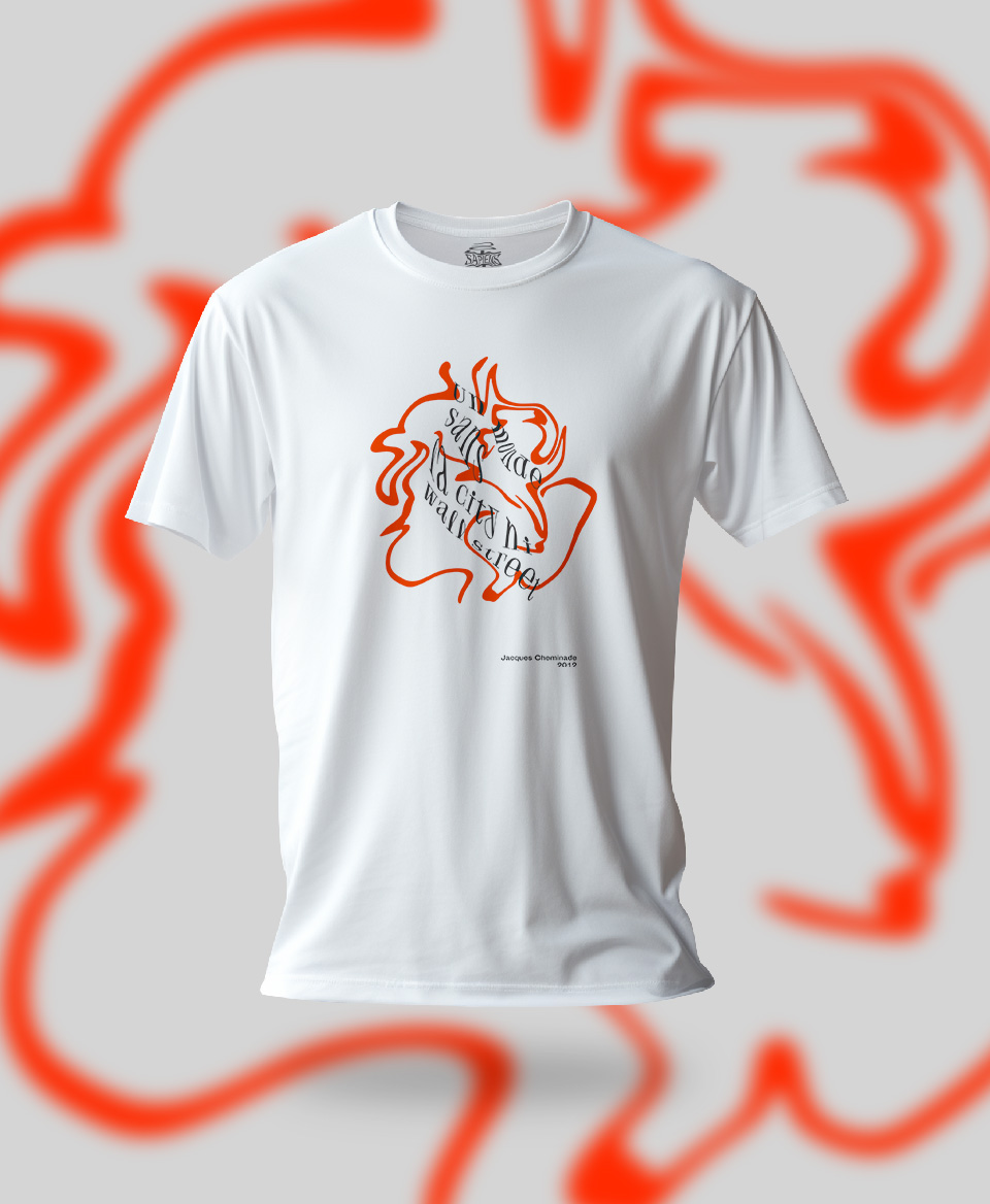 T-shirt Slogan Politique blanc : Un monde sans la City ni Wall Street