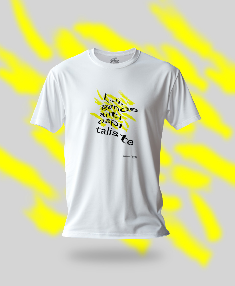 T-shirt Slogan Politique blanc : L'urgence anticapitaliste