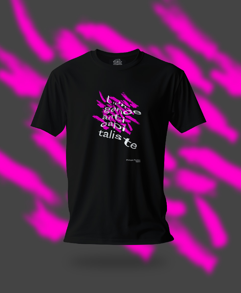 T-shirt Slogan Politique noir : L'urgence anticapitaliste 