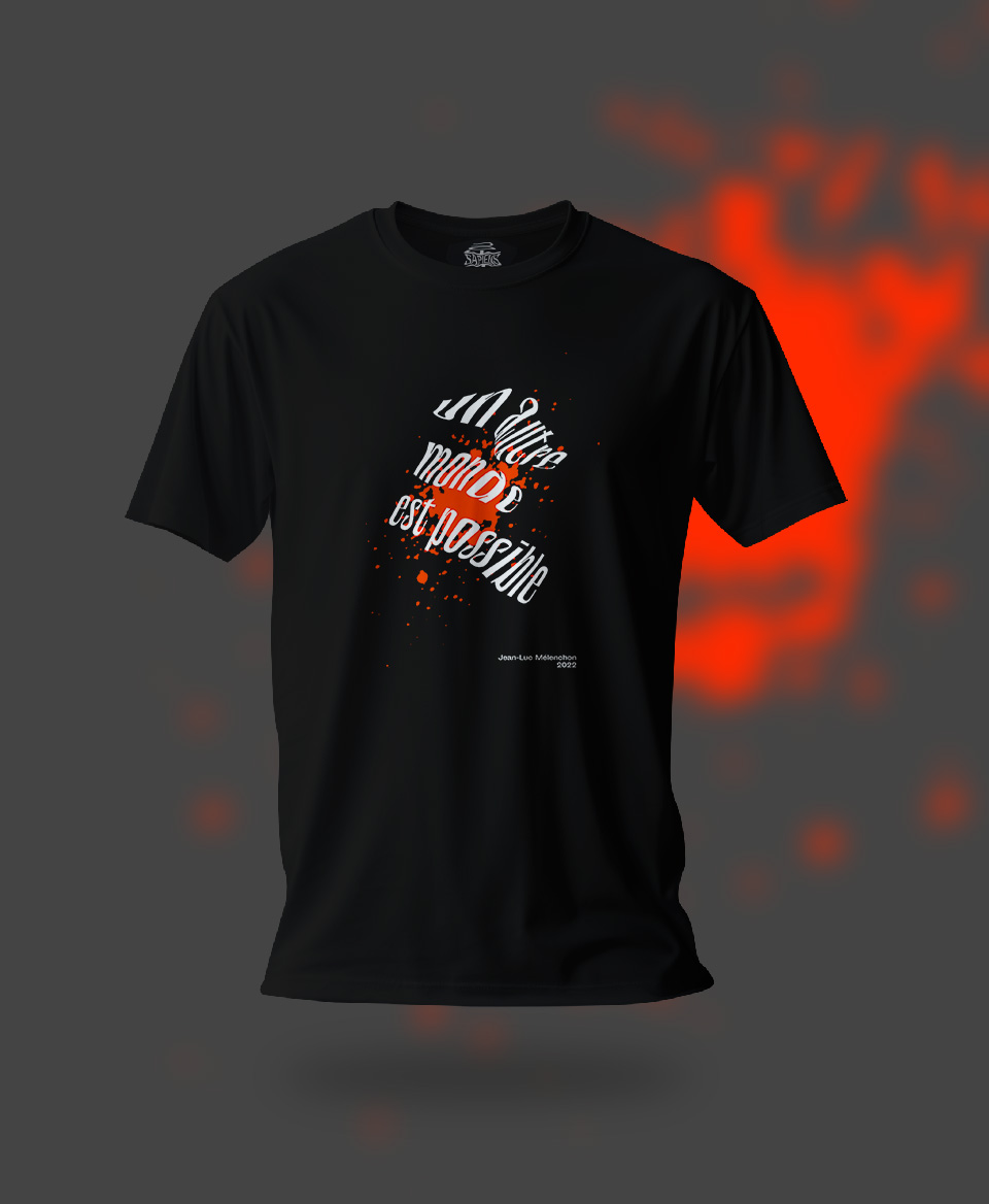 T-shirt Slogan Politique noir : Un autre monde est possible 