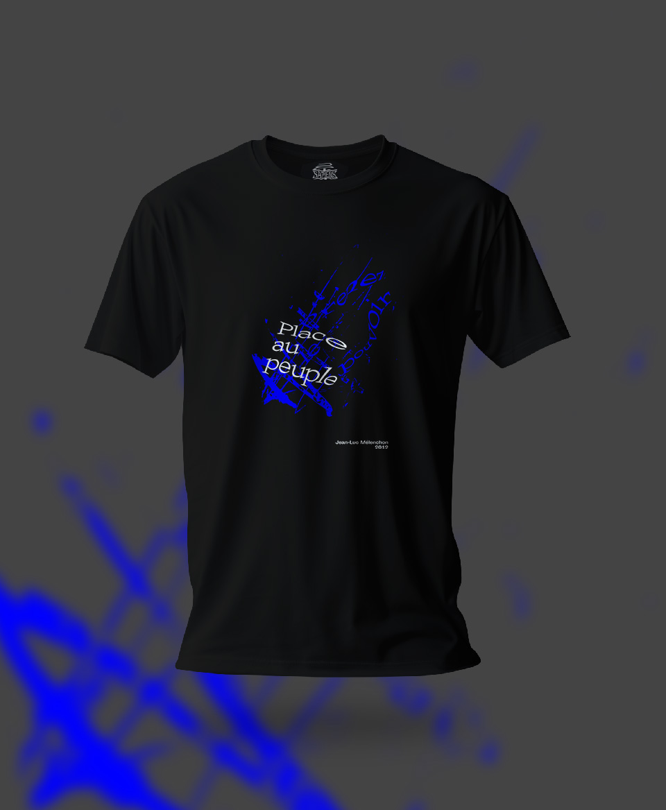 T-shirt Slogan Politique noir : Place au peuple 