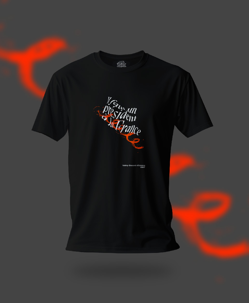 T-shirt Slogan Politique noir : Il faut un président à la France
