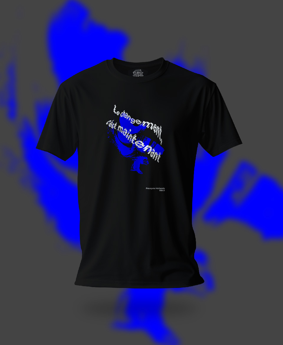 T-shirt Slogan Politique noir : Le changement, c'est maintenant