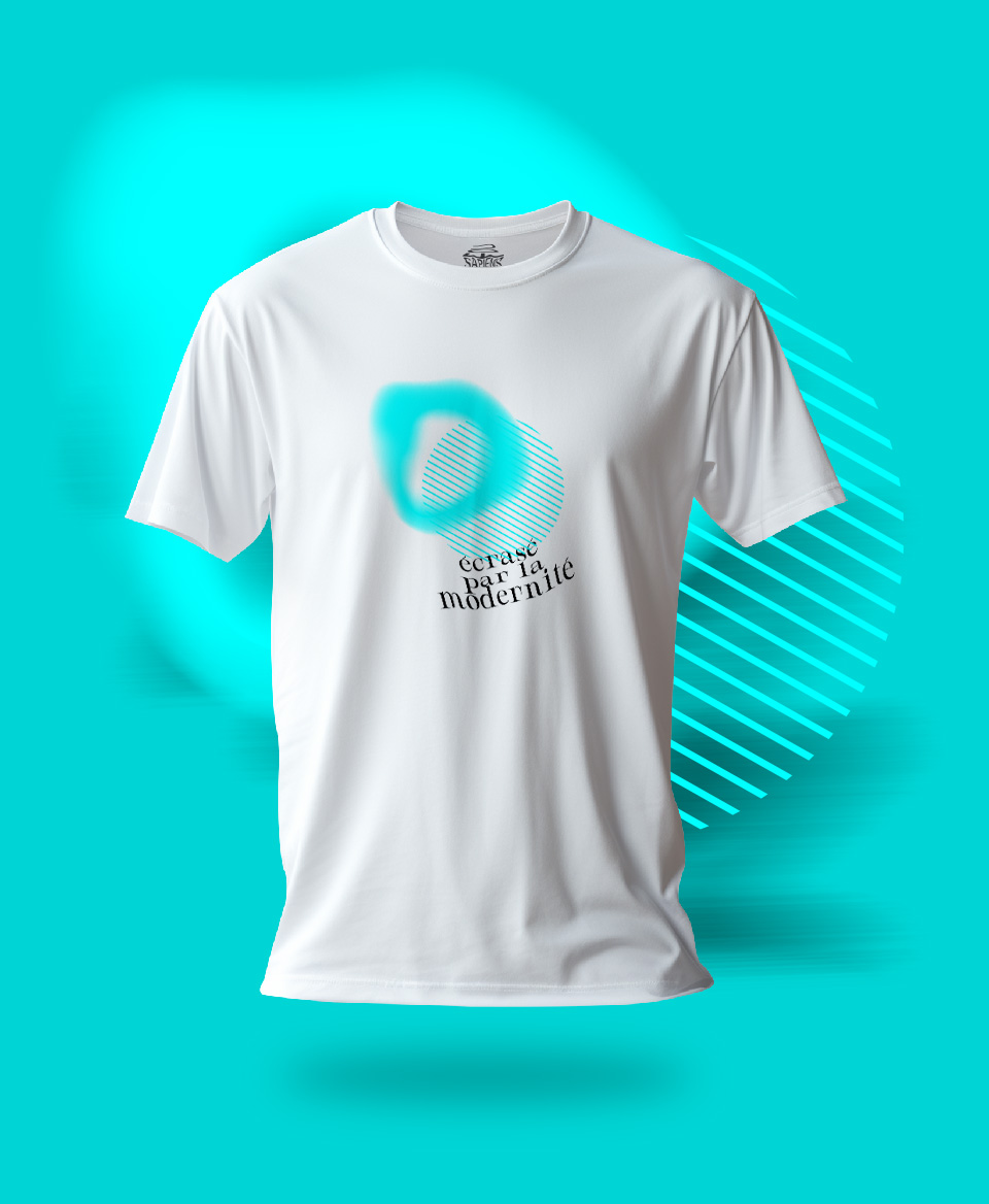 T-shirt Social blanc : Écrasé par la modernité