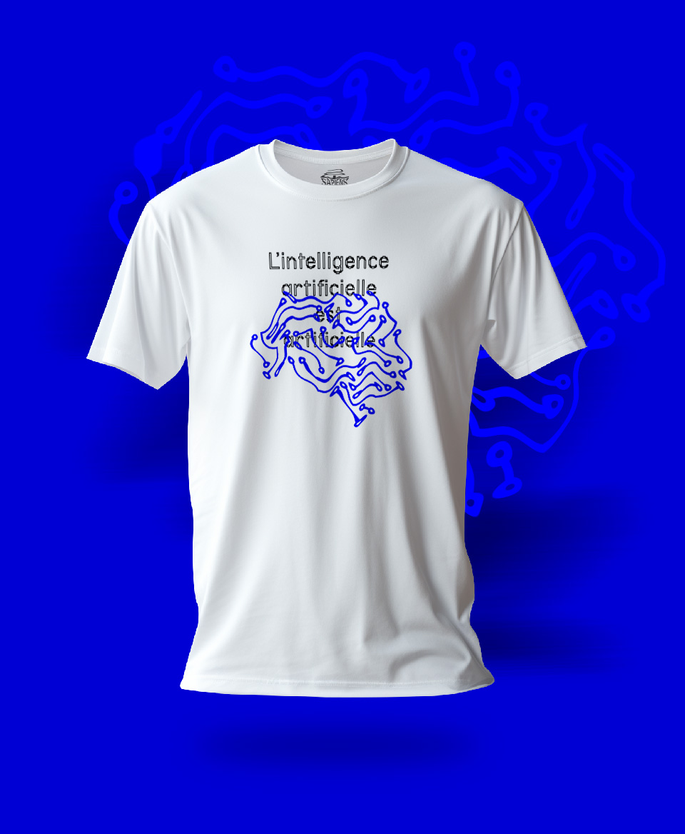 T-shirt Social blanc : L'intelligence artificielle est artificielle