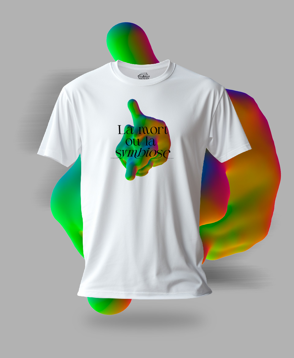 T-shirt Social blanc : La mort ou la symbiose