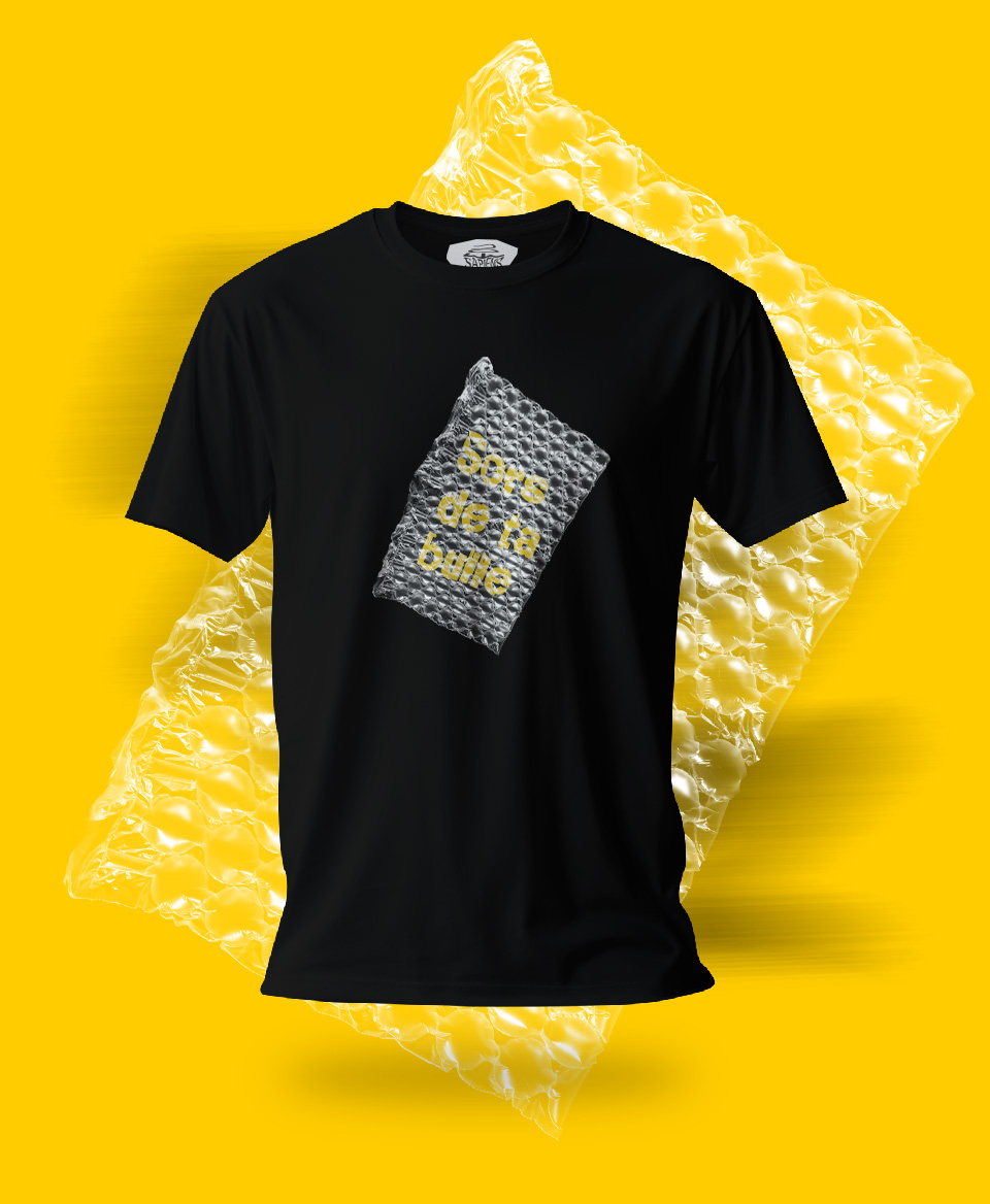 T-shirt Social noir : #Sors de ta bulle