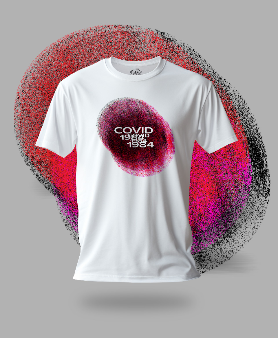 T-shirt Social blanc : COVID 1984