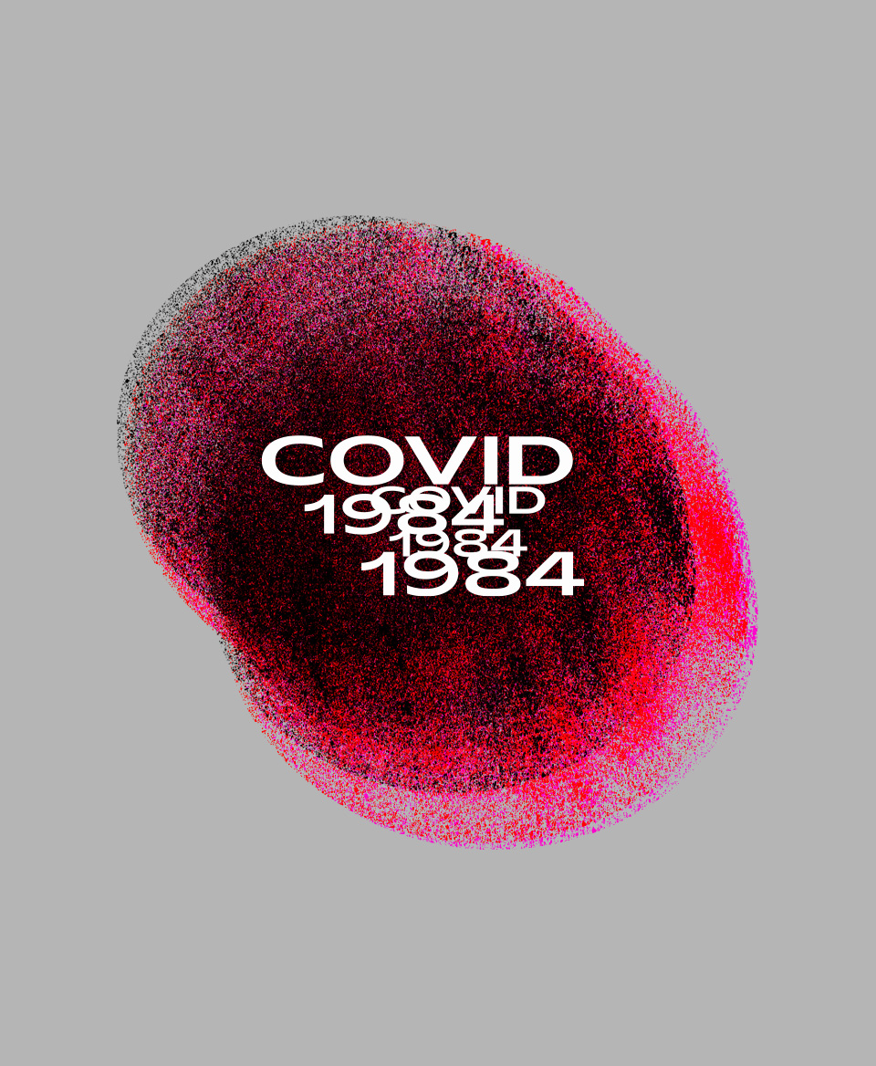 T-shirt Social blanc : COVID 1984