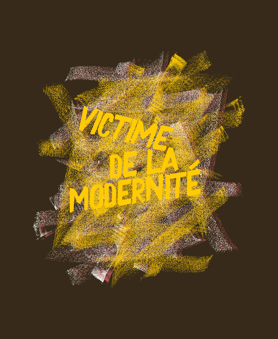 T-shirt Social noir : Victime de la Modernité