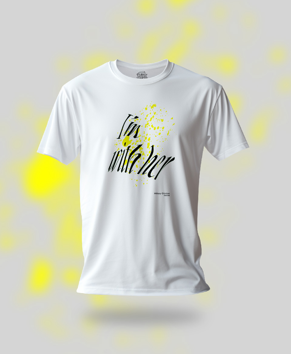 T-shirt Slogan Politique blanc : I'm with her 
