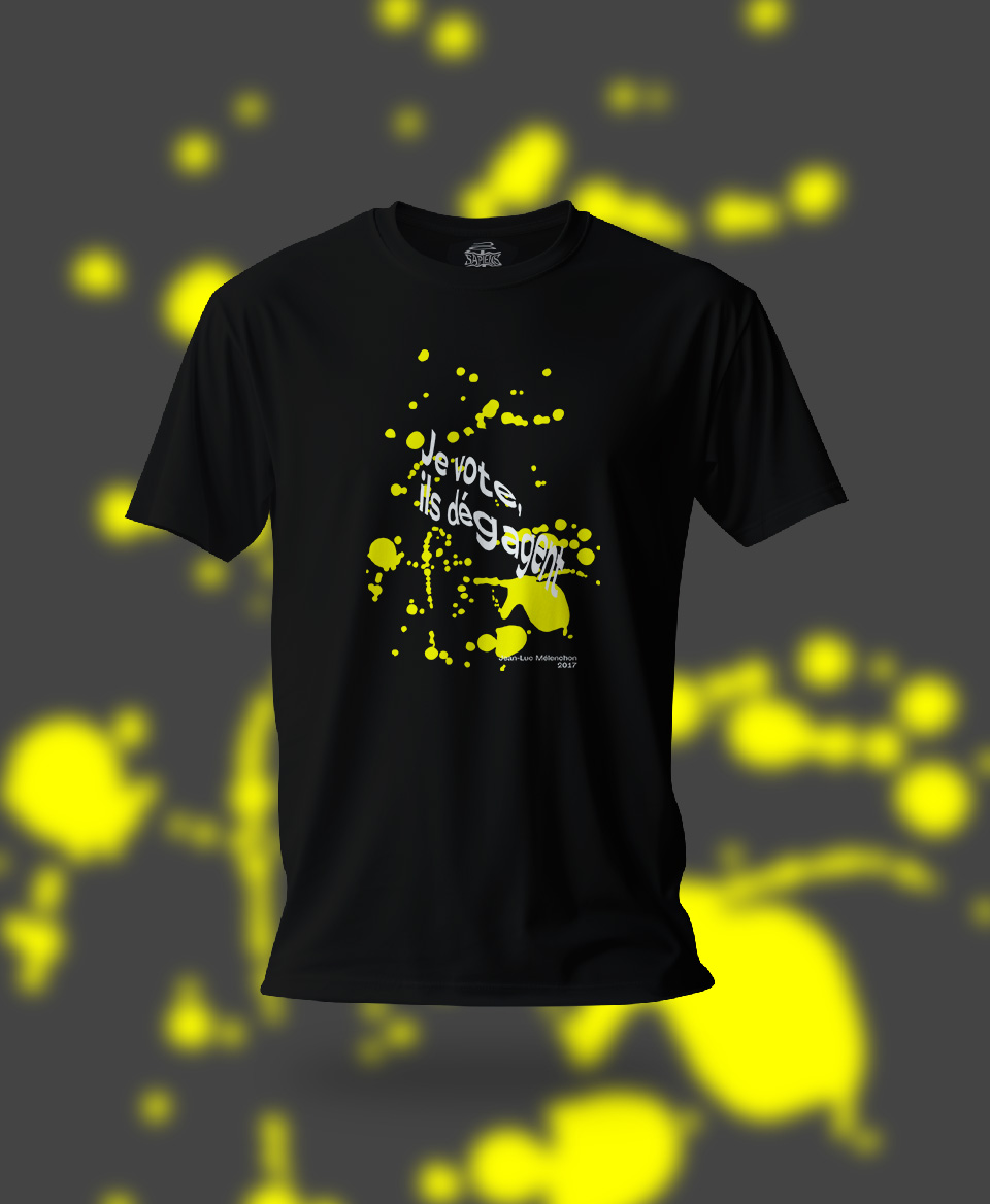 T-shirt Slogan Politique noir : Je vote, ils dégagent