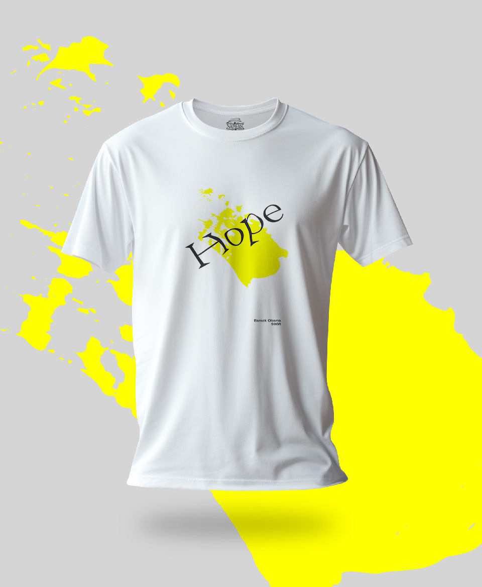 T-shirt Slogan Politique blanc : Hope (L'espoir)