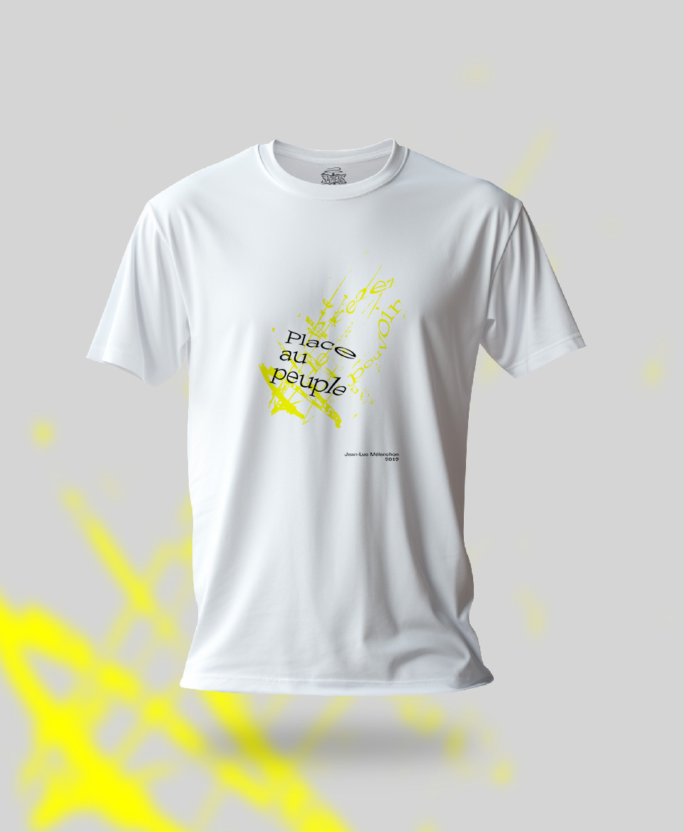 T-shirt Slogan Politique blanc : Place au peuple