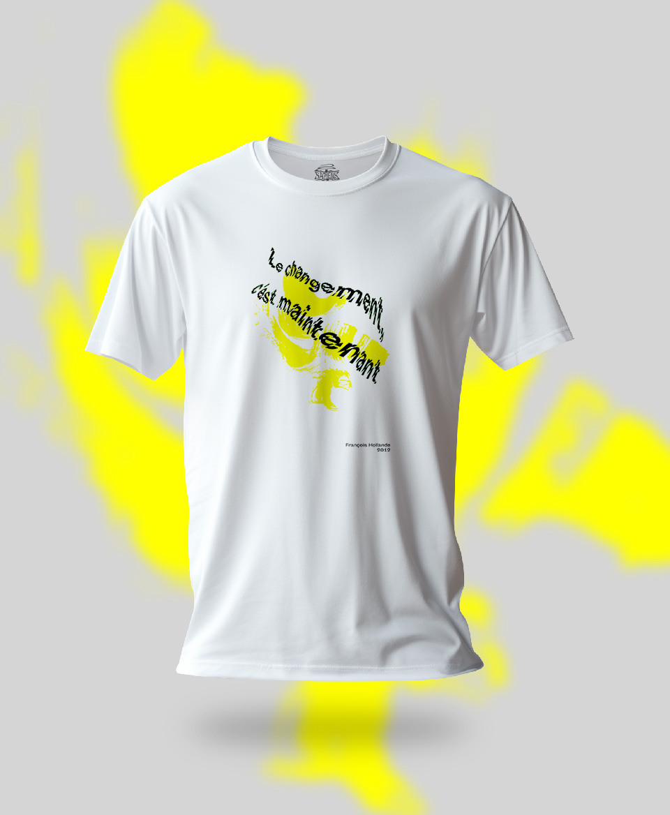 T-shirt Slogan Politique blanc : Le changement, c'est maintenant