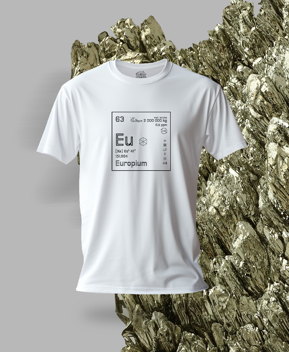 T-shirt blanc Terres rares 63 - Eu - Europium