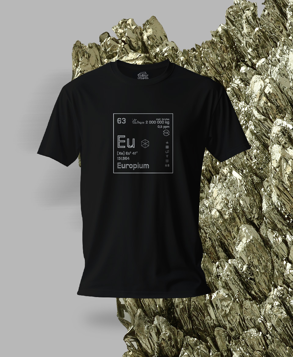 T-shirt noir Terres rares 63 - Eu - Europium