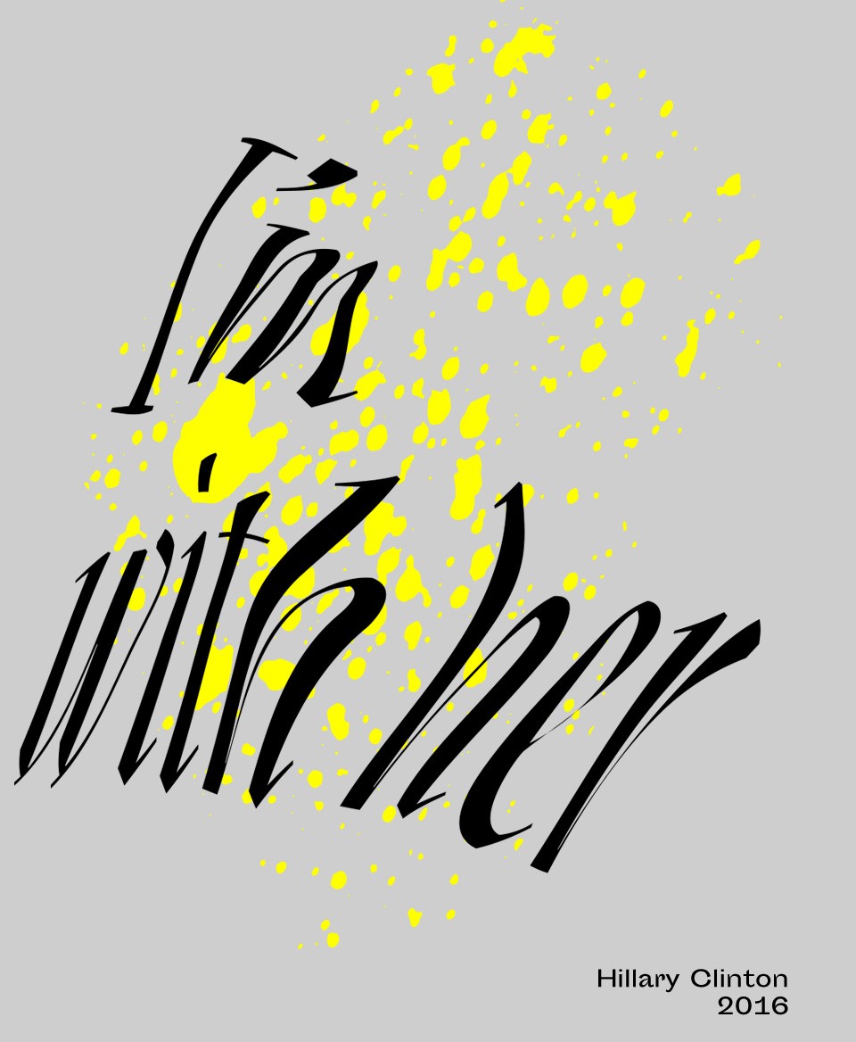 T-shirt Slogan Politique blanc : I'm with her 