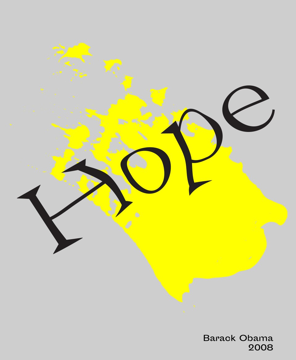 T-shirt Slogan Politique blanc : Hope (L'espoir)